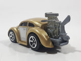 2010 Hot Wheels Volkswagen Beetle (Tooned) Metallic Gold Die Cast Toy Car Vehicle