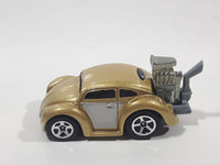 2010 Hot Wheels Volkswagen Beetle (Tooned) Metallic Gold Die Cast Toy Car Vehicle