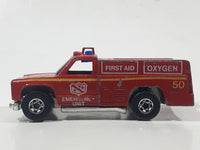 1978 Hot Wheels Emergency Squad Rescue Ranger Red Fire Truck Die Cast Toy Car Vehicle - BW - Blue Lights - Hong Kong