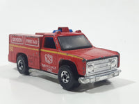 1978 Hot Wheels Emergency Squad Rescue Ranger Red Fire Truck Die Cast Toy Car Vehicle - BW - Blue Lights - Hong Kong