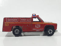 1978 Hot Wheels Emergency Squad Rescue Ranger Red Fire Truck Die Cast Toy Car Vehicle - BW - Blue Lights - Hong Kong