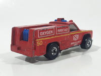 1978 Hot Wheels Emergency Squad Rescue Ranger Red Fire Truck Die Cast Toy Car Vehicle - BW - Blue Lights - Hong Kong