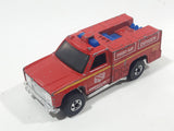 1978 Hot Wheels Emergency Squad Rescue Ranger Red Fire Truck Die Cast Toy Car Vehicle - BW - Blue Lights - Hong Kong