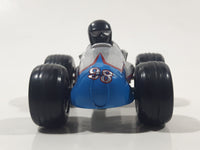 2002 NewRay #98 Silver wit Blue and Red Nose Pull Back Friction Die Cast Toy Car Vehicle