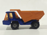Vintage 1975 Lesney Matchbox Superfast No. 23 Atlas Dump Truck Blue and Orange  Die Cast Toy Car Vehicle