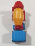 Vintage Yatming Cement Mixer Truck Blue with Yellow Mixing Barrel and Red Frame Die Cast Toy Car Vehicle