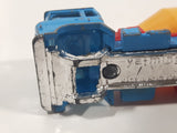 Vintage Yatming Cement Mixer Truck Blue with Yellow Mixing Barrel and Red Frame Die Cast Toy Car Vehicle