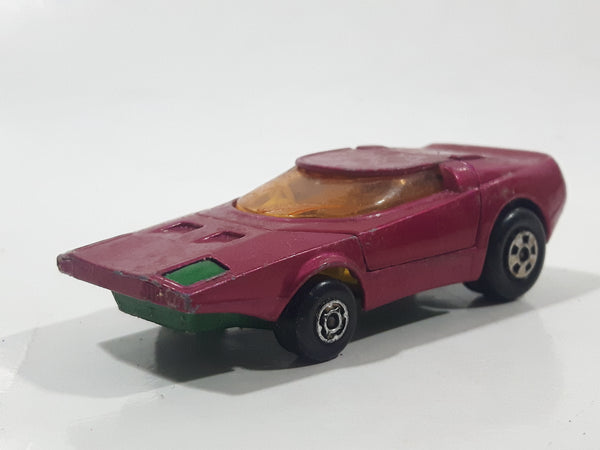 Vintage 1973 Lesney Matchbox Rolamatics No. 39 Clipper Magenta Dark Pink Die Cast Toy Car Vehicle