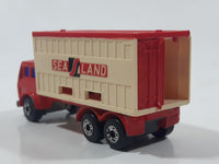 Vintage 1976 Lesney Matchbox Superfast No. 42 Mercedes Container Truck Red Sea Land Die Cast and Plastic Toy Car Vehicle