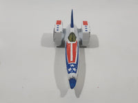 Vintage 1980 Hot Wheels Tricar X8 White Blue Die Cast Toy Jet Car Vehicle