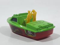 2005 Matchbox Superfast Pirate Police Launch Boat Green and Red Die Cast Toy Car