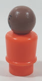 Vintage Fisher Price Little People Black Man in Orange 2" Tall Plastic Toy Figure