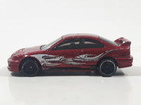 2014 Hot Wheels Police Pursuit Honda Civic SI Metalflake Red Die Cast Toy Car Vehicle