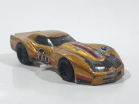 2020 Hot Wheels HW Race Way '76 Greenwood Corvette Metalflake Gold Die Cast Toy Car Vehicle