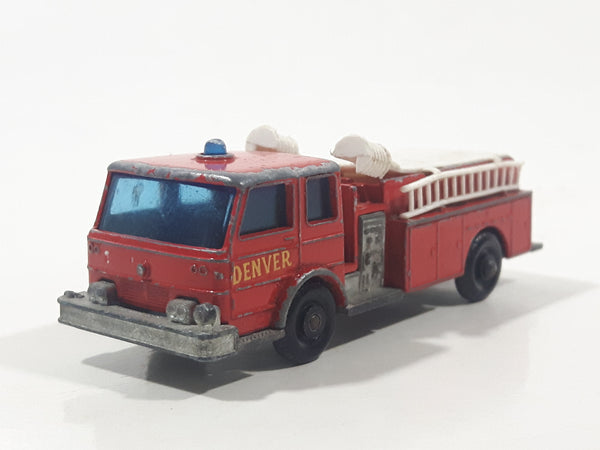 Vintage 1966 Lesney Matchbox Series No. 29 Denver Fire Pumper Truck Red Die Cast Toy Car Vehicle Made in England