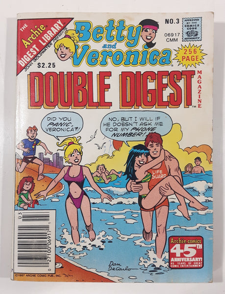 1987 The Archie Digest Library No. 3 Betty and Veronica Double Digest Magazine Comic Book 45th Anniversary