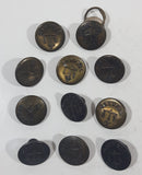 Vintage Scales of Justice Civilian Workwear 3/4" Brass Metal Clothing Button Set of 11