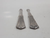 Antique Miniature 3 1/2" Long Silver Snuff Spoon Set of 2