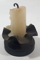 Black Ruffled 1 1/4" Tall Tin Metal Candlestick Holder