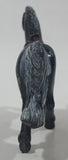Vintage Japan Cast Iron Black Horse Miniature 2 1/4" Long Toy Figure Busted Mouth