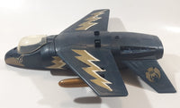 Rare Vintage 1981 Mego Eagle Force V.T.O.L. VTOL Fighter Jet 11 1/2" Long Blue Plastic Air Plane with 1 Missile