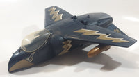 Rare Vintage 1981 Mego Eagle Force V.T.O.L. VTOL Fighter Jet 11 1/2" Long Blue Plastic Air Plane with 1 Missile