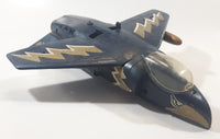 Rare Vintage 1981 Mego Eagle Force V.T.O.L. VTOL Fighter Jet 11 1/2" Long Blue Plastic Air Plane with 1 Missile