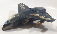 Rare Vintage 1981 Mego Eagle Force V.T.O.L. VTOL Fighter Jet 11 1/2" Long Blue Plastic Air Plane with 1 Missile