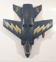 Rare Vintage 1981 Mego Eagle Force V.T.O.L. VTOL Fighter Jet 11 1/2" Long Blue Plastic Air Plane with 1 Missile