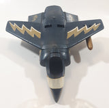 Rare Vintage 1981 Mego Eagle Force V.T.O.L. VTOL Fighter Jet 11 1/2" Long Blue Plastic Air Plane with 1 Missile