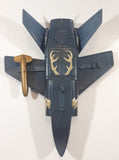 Rare Vintage 1981 Mego Eagle Force V.T.O.L. VTOL Fighter Jet 11 1/2" Long Blue Plastic Air Plane with 1 Missile