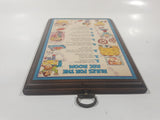 Vintage 1977 Hallmark Cards Rules For The Rec Room 5 3/4" x 8" Wood Wall Plaque
