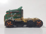 2016 Hot Wheels Road Rally Super Rigs Demolition Derby Semi Tractor Truck Green Die Cast Toy Car Vehicle