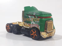 2016 Hot Wheels Road Rally Super Rigs Demolition Derby Semi Tractor Truck Green Die Cast Toy Car Vehicle