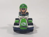 2019 Hot Wheels Mario Kart Standard Kart Luigi White and Green Die Cast Toy Race Car Vehicle