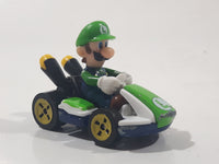 2019 Hot Wheels Mario Kart Standard Kart Luigi White and Green Die Cast Toy Race Car Vehicle