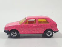 1992 Hot Wheels Volkswagen Golf Hot Pink Glitter Die Cast Toy Car Vehicle