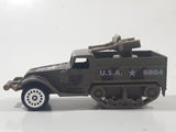 Vintage Zee Toys Zylmex Armored Half Truck T431 U.S.A. 8804 8A-43 Troop Carrier Dark Green Die Cast Toy Car Military Vehicle