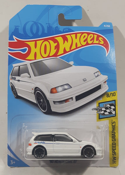 2019 Hot Wheels HW Speed Graphics '90 Honda Civic EF White Die Cast Toy Car Vehicle New in Package NOT SEALED