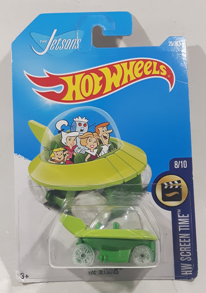 2017 Hot Wheels HW Screen Time Hanna Barbera The Jetsons Capsule Car Green Die Cast Toy Car Vehicle New in Package NOT SEALED