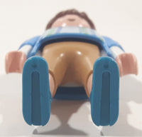 2012 Geobra Playmobil Man in Blue and Green Top with Tan Pants 2 3/4" Tall Toy Figure