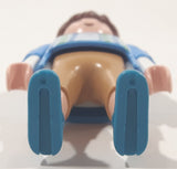 2012 Geobra Playmobil Man in Blue and Green Top with Tan Pants 2 3/4" Tall Toy Figure