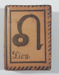 Vintage SEITA Lion Leo Astrology Horoscope Zodiac Sign Relie Cuir Modele Depose Leather Book Style Match Box Pack Made in France