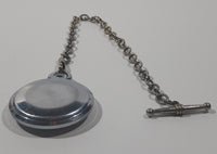 Vintage Timex Manual Wind Mechanical Silver Cased Pocket Watch with Chain Made in Taiwan