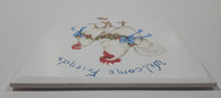 Vintage Welcome Friends White Chicken Hens with Blue Bows Themed 6" x 6" Ceramic Tile Trivet