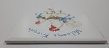 Vintage Welcome Friends White Chicken Hens with Blue Bows Themed 6" x 6" Ceramic Tile Trivet