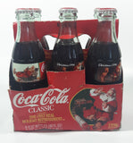 1996 Coca-Cola 1966 Season's Greetings Santa Claus Christmas 6-Pack of Full Never Opened 8 oz. Glass Bottles with Paper Carrier