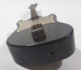 Vintage Dark Brown 4 String Guitar 9 3/4" Long Wind Up Musical Box Ornament Made in Hong Kong