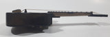 Vintage Dark Brown 4 String Guitar 9 3/4" Long Wind Up Musical Box Ornament Made in Hong Kong