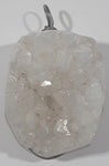 Raw Clear White Sparkling Quartz Crystal Necklace Pendant